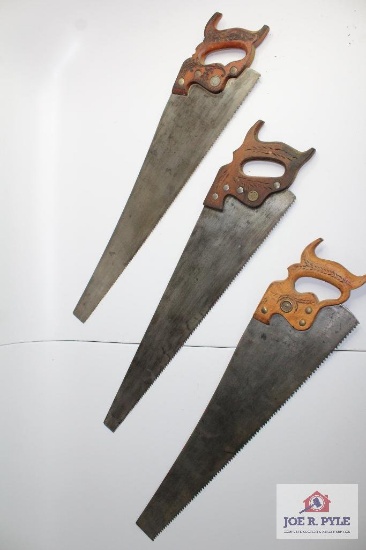 Three Advertising antique hand saws