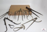 Box lot of compass and calipers