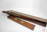 Two antique levels, Mason & brothers with box, Davis & Cook