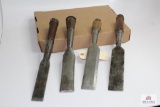 Four flat chisels lufkin, 16” average