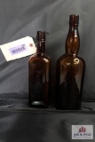 Two bottles, Plain amber ladys leg bottle/ Paine’s Celery compound bottle