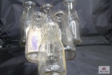 Six Pint WV clear glass milk bottles