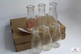 Six Pint WV clear glass milk bottles