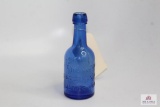 Blue glass J Wise Allentown PA bottle