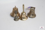 Four brass small bells Including “valley bell”