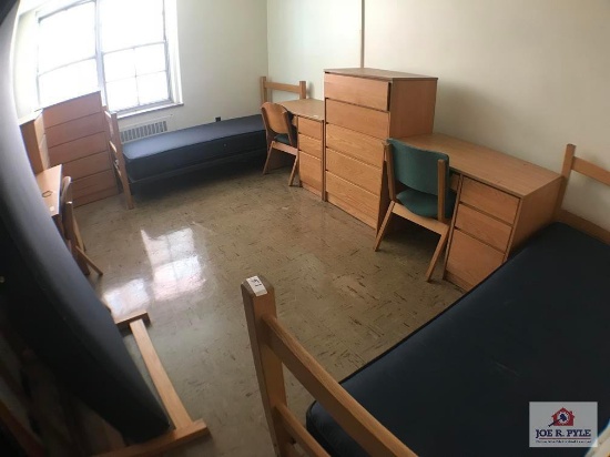 3 Beds, 3 Chests, 3 Desks, 3 Chairs