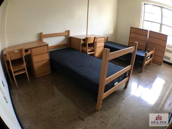 2 Bed, 2 Chest, 2 Desk, 2 Chairs