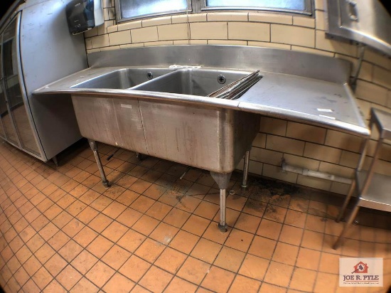 Stainless commercial double bowl sink