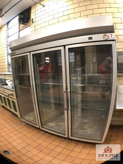 Hobart glass 3 door refrigerator