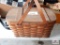 Woven oak picnic basket