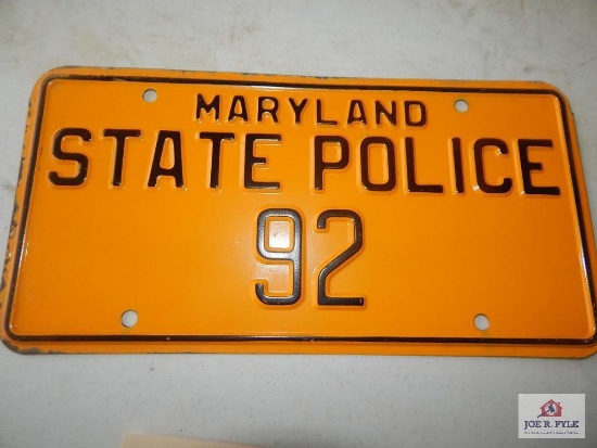 Maryland State Police license plate #92