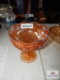 Imperial glass Carnival compote