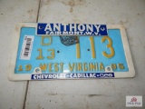 Anthony Chevrolet dealership plate (Signed by Bob Golden)