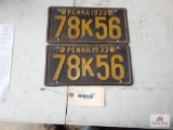 1933 matching PA license plates