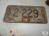 1948 aluminum school bus license plate