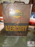 Sunoco Mercury motor oil advertising can (2 gal)
