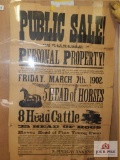 Public auction notice circa 1902 (Hagerstown, MD)