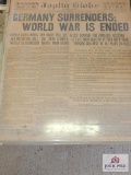 Joplin Globe 1918 WWI end poster