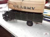 Lamar metal toy Army truck with cloth top