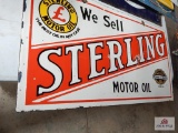 Sterling Motor Oil, 2 sided porcelain Sign (30