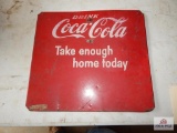 Metal Coca-Cola double-sided advertising sign 15in x 17in