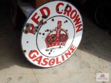 Red Crown Gasoline single-sided porcelain sign (3'6
