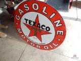 Texaco Gasoline and Motor Oil double-sided porcelain sign 3ft diameter