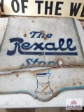 The Rexall Store double-sided porcelain sign