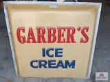 Garber's Ice Cream single-sided plastic sign