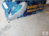 Single sided Goodyear Service Station porcelain sign with white tire logo (6' x2')