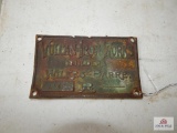Vulcan Iron Works building plaque (Wilkes-Barre, PA)
