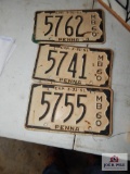 3-1961 Pennsylvania motorcycle license plates