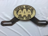 AAA central W.V. license plate topper