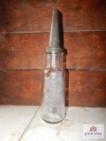 Standard Oil Company glass oil bottle with cap