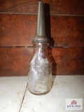 J.B. Rhodes glass oil bottle with cap