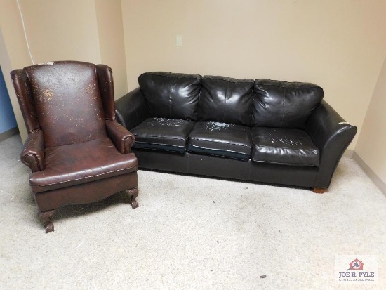 Brown Sofa & Chair