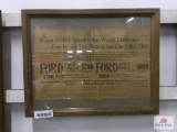 1910 N.Y. American Newspaper Ford Advertising
