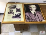 2 pictures of Henry Ford and Model T