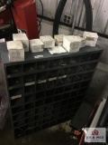Metal Organizing Cabinet w/ Contents & Wheel Weights