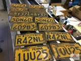 7 Sets of Pennsylvania Double License Plates for Cars & Trucks (1940s - 1950s)