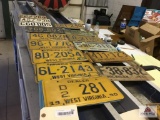 Lot of Misc. West Virginia License Plates & Dealer Plates (1960s - 1990s)