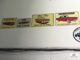 4 Ford Advertising Signs (Edsel, Thunderbird, Victoria)