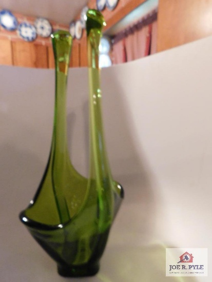 Tall green Viking vase. 1614 tall 712 wide
