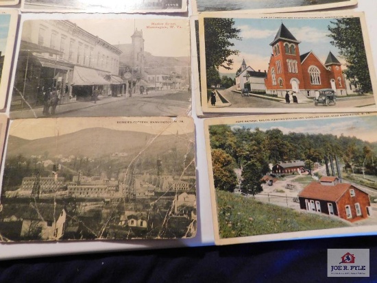 Post Cards Mannington WV , 22 Cards Some Names on back Thomas Haught, Etc.