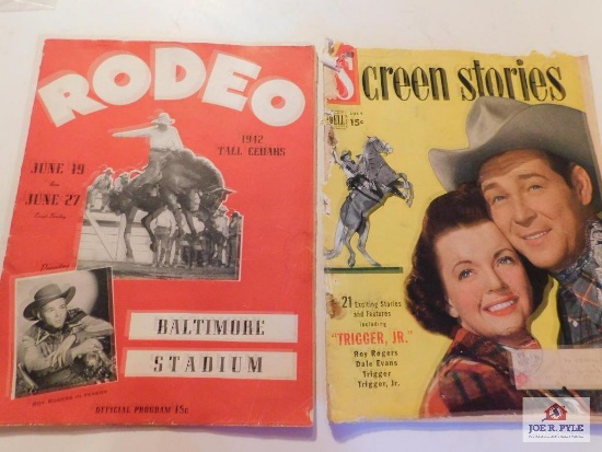Rodeo Baltimore Stadium Roy Rogers , 1942 Screen Stories Roy Rogers, Dave Evans, Trigger