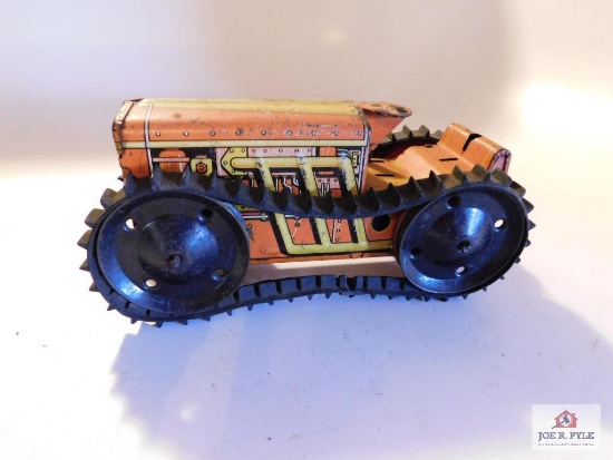 Wind up Tractor with key signed Marx