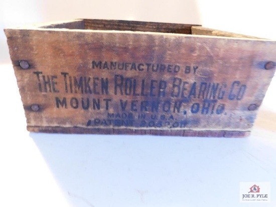 Wood Box The Timken Roller Bearing Co. USA Mount Vernon Ohio