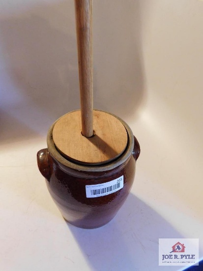 1 Gal Stone Churn Brown with Handles and Washer