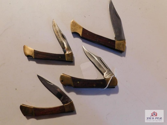 4 Knives wood handles