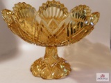Large amber bowl 10 and half inches across a lot of design